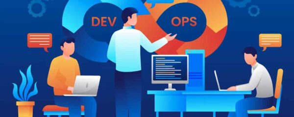 illustration d'une équipe devops travaillant sur un projet